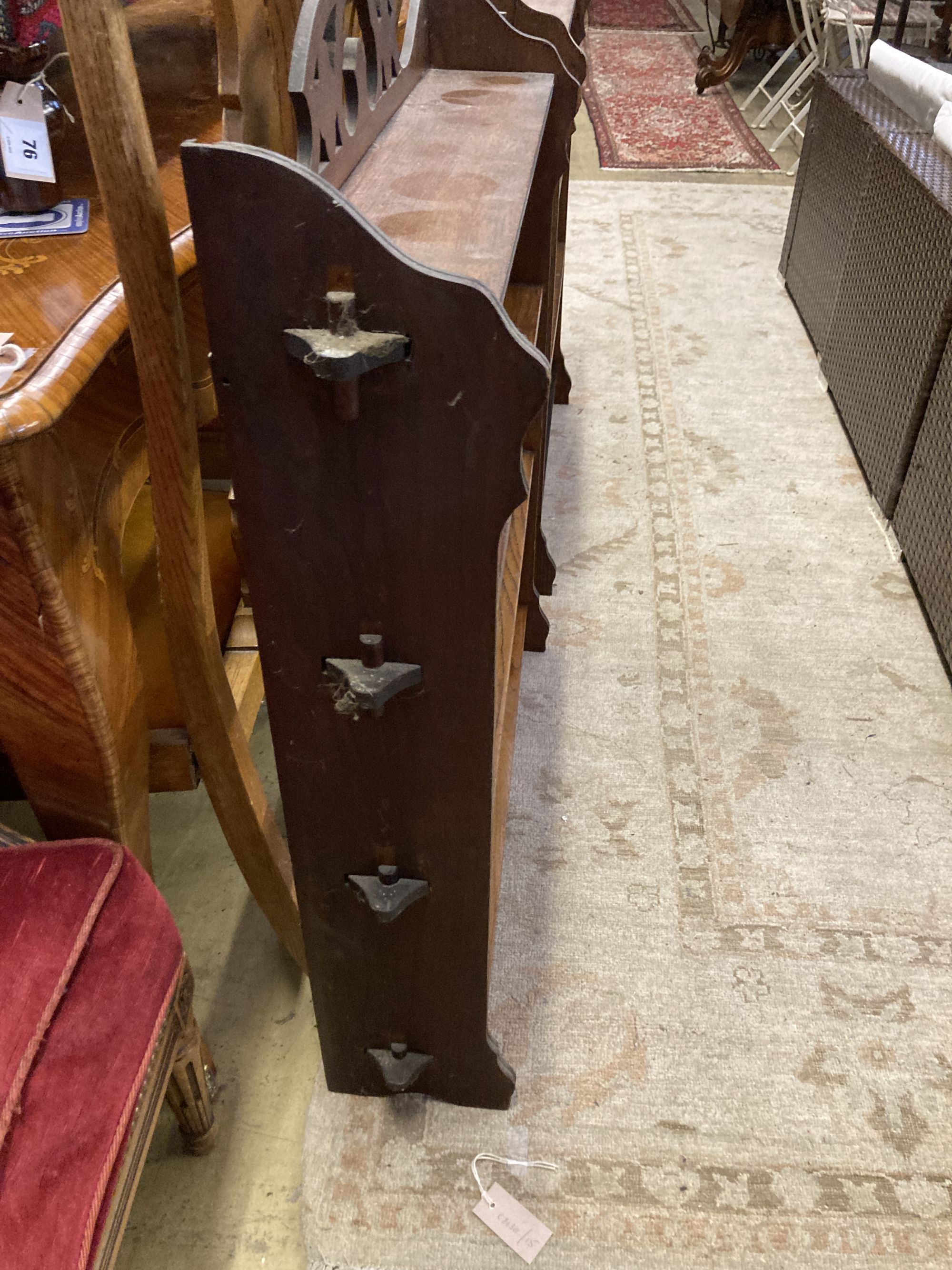 A pair of late Victorian wall brackets, length 78cm, depth 20cm, height 96cm